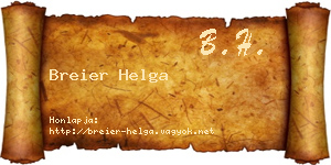Breier Helga névjegykártya